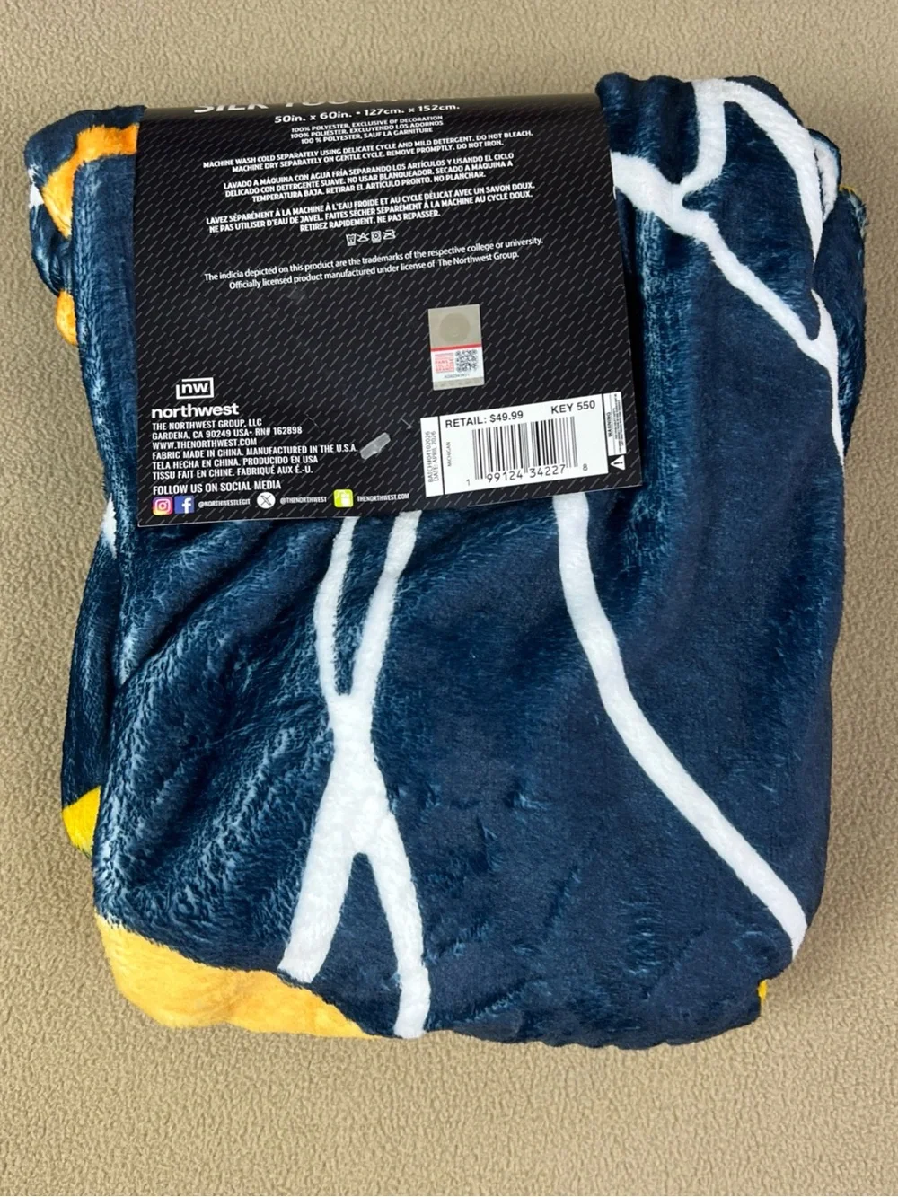 Michigan Wolverines 2026 National Championship Basketball Throw Blanket, 50